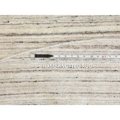 6'X6' Beige Hand Loomed Organic Wool Modern Round Oriental Rug