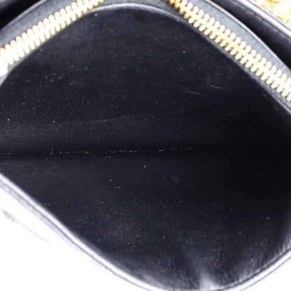 Christian Dior Caro Zipped Pouch With Chain Cannage Quilt Leather