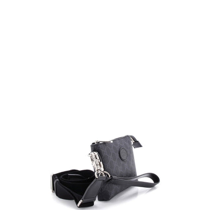 Gucci Interlocking G Patch Wristlet Messenger Bag Gg Coated Canvas Mini