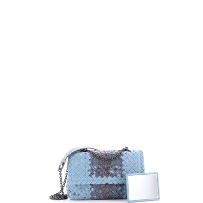 Bottega Veneta Olimpia Crossbody Bag Intrecciato Nappa With Snakeskin Small