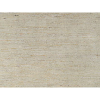 2'6"X17'8" White Pure Wool Modern Plain Design Hand Knotted Xl Runner Rug