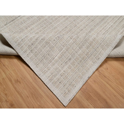 8'X10' Ivory Modern Plain Decor Box Design Soft Wool Loomed Knotted Rug