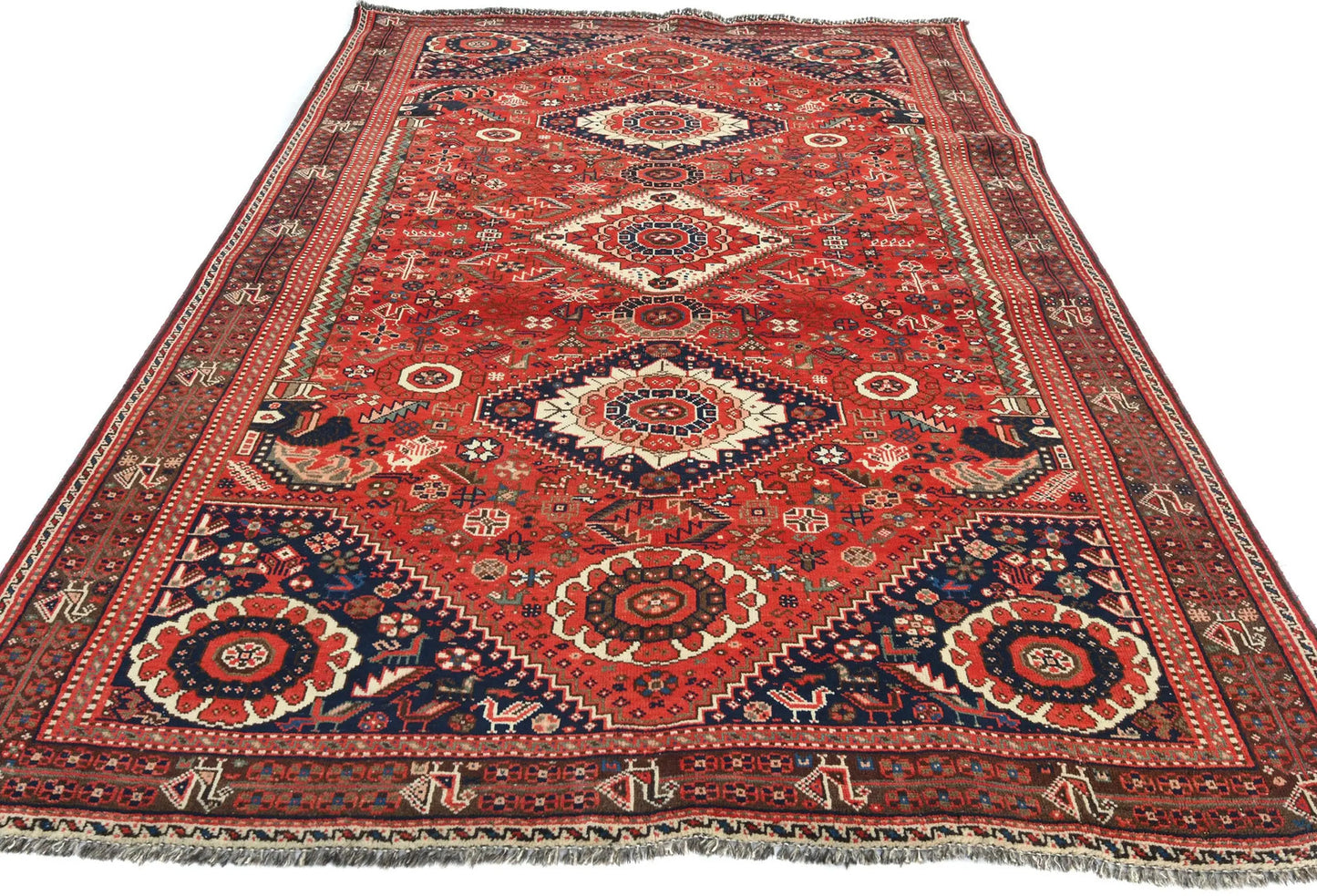 Semi-Antique Wool Oriental Rug 5'9X8'3Tribal Farmhouse Boho Foyer Carpet