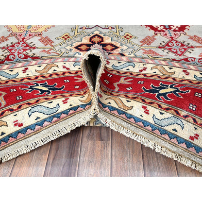 7'10"X9'10" Whisper Green Afghan Oushak Design 100% Wool Hand Knotted Rug