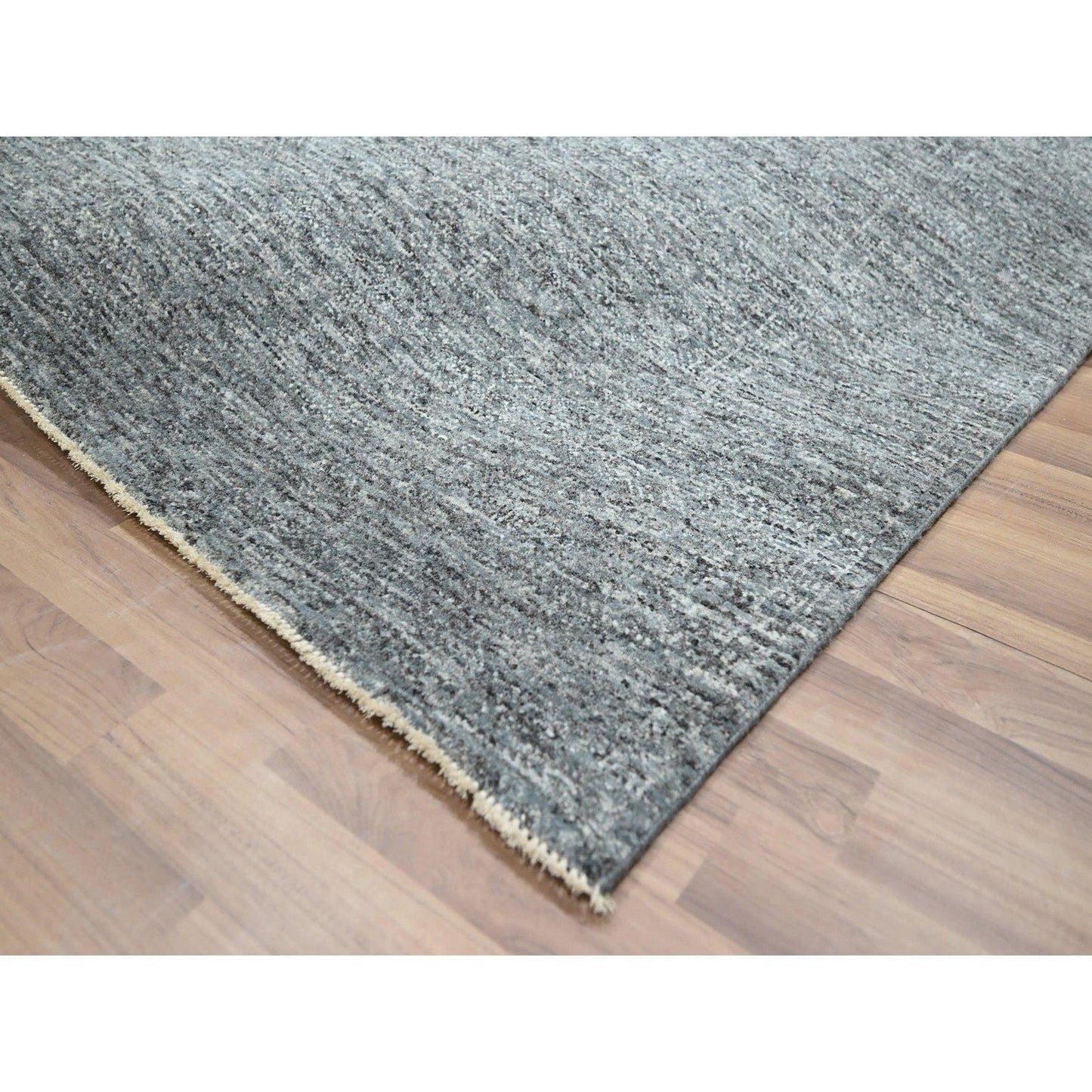 8'3"X10'10" Anchor Gray Salt And Pepper Design Hand Knotted Wool Rug