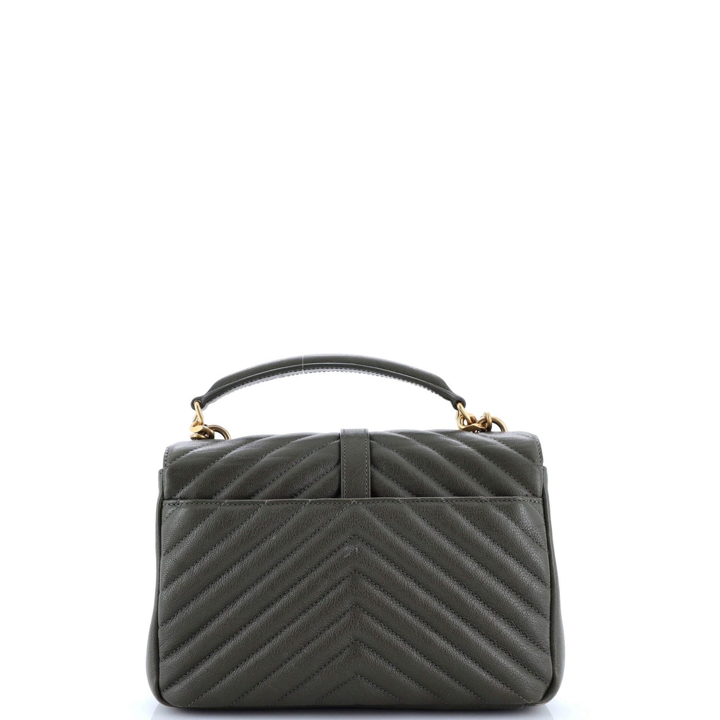 Saint Laurent Classic Monogram College Bag Matelasse Chevron Leather Medium