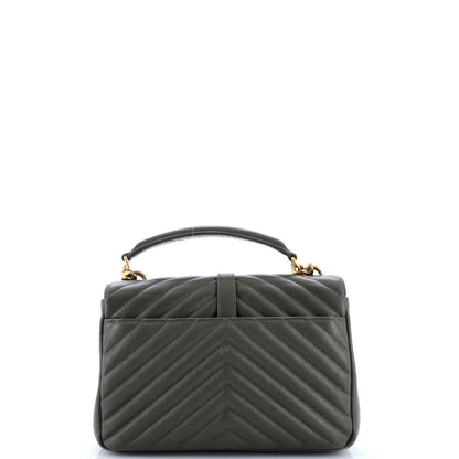 Saint Laurent Classic Monogram College Bag Matelasse Chevron Leather Medium