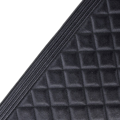 Chanel Boy O Case Clutch Quilted Caviar Large