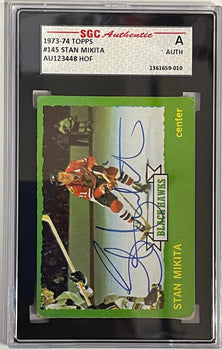 Stan Mikita Autographed 1973-74 Topps Card #145 (Sgc)