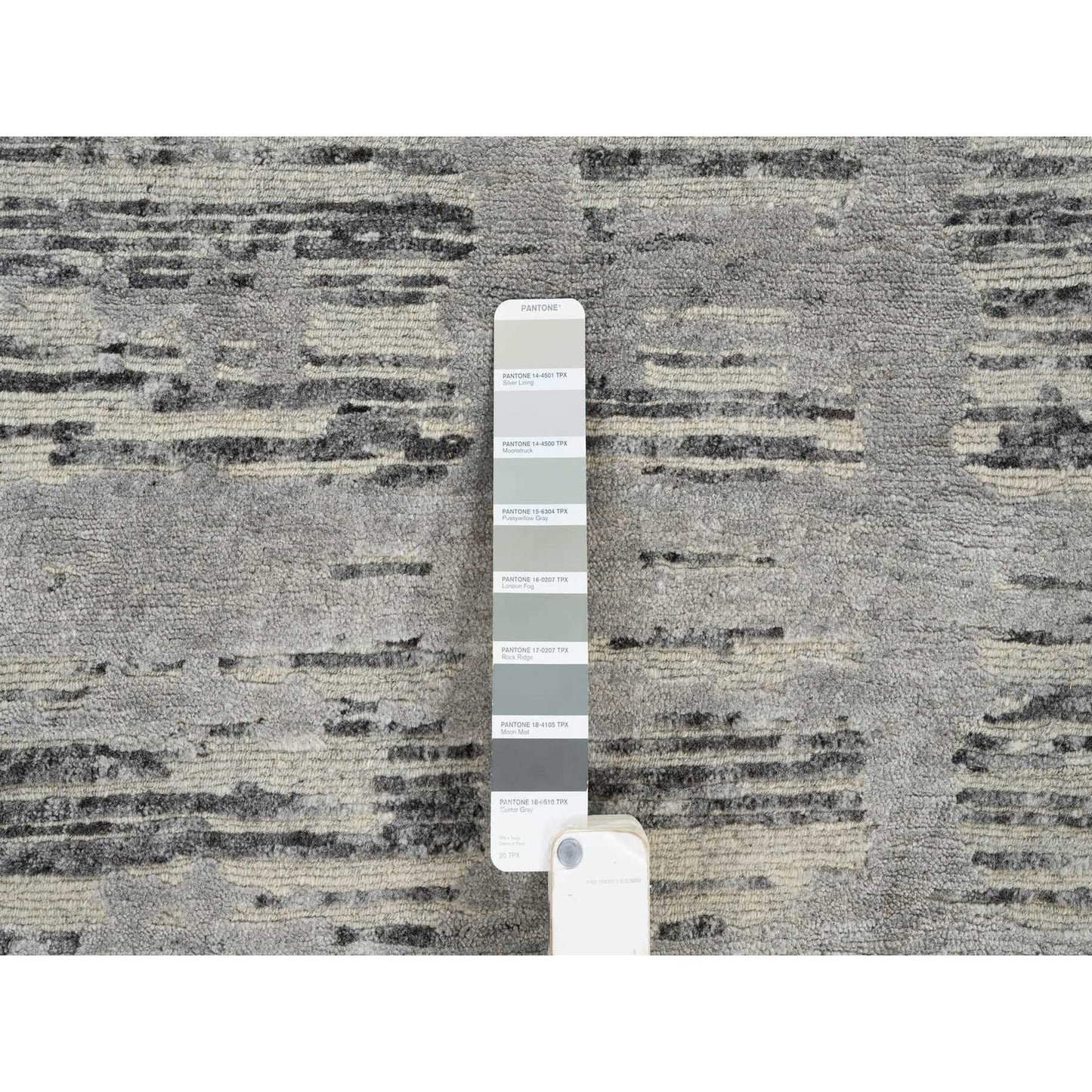 2'6"X22' Gray Hand Knotted Modern Design Wool Xl Runner Rug