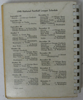 1945 Nfl Record And Rules Manual With Frank Sinkwich Lions On Cover 144940