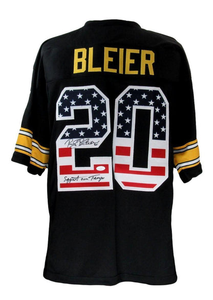 Rocky Bleier Autographed/Inscribed Usa Custom Football Jersey Steelers Jsa