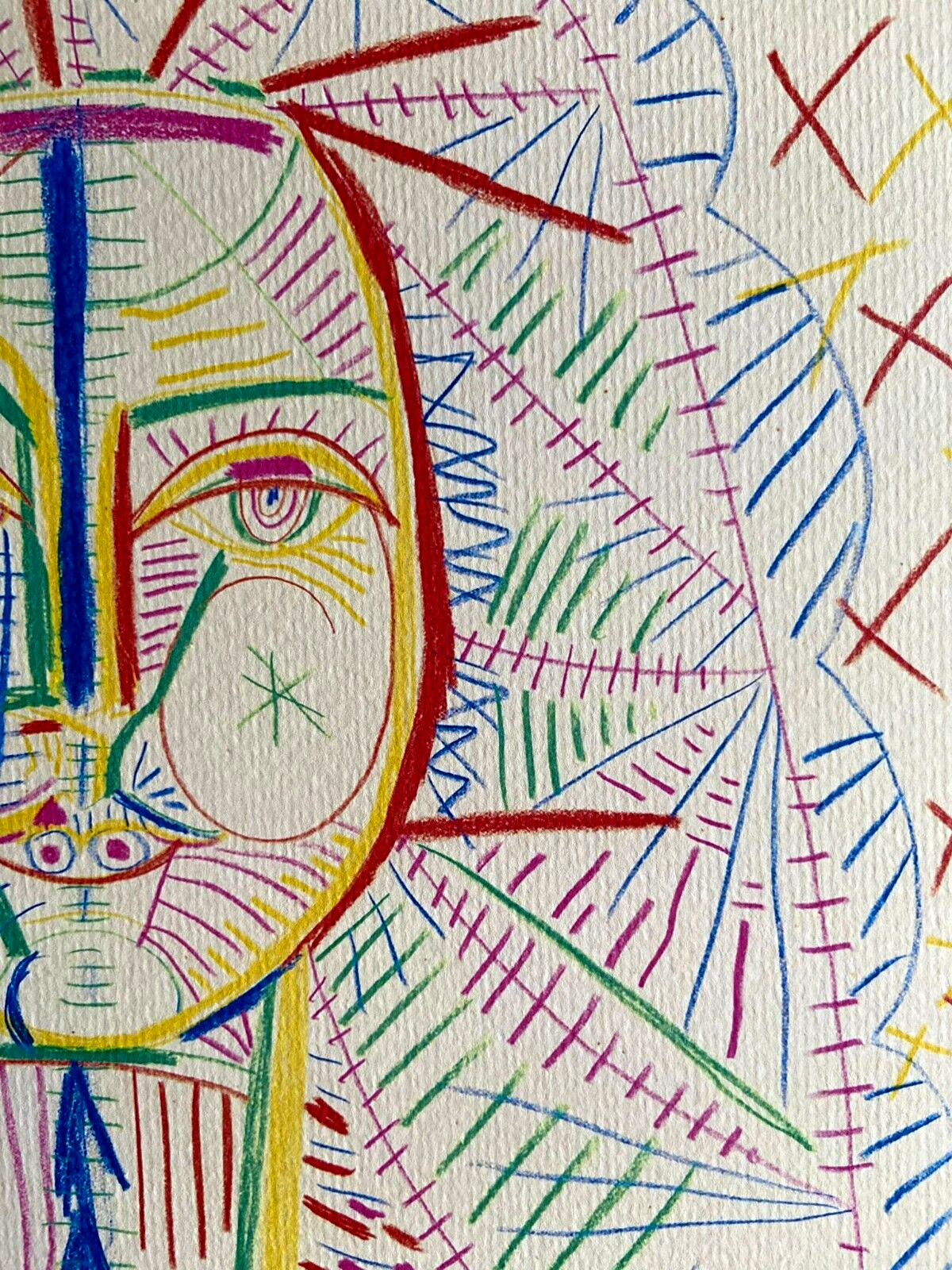 Pablo Picasso Lithograph Coa Hand Signed Pen Numbered Pencil Crayon