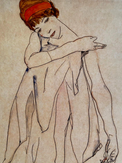 Egon Schiele Lithograph C.O.A. Signed In Pen Numbered By Hand In Pencil 180 Es