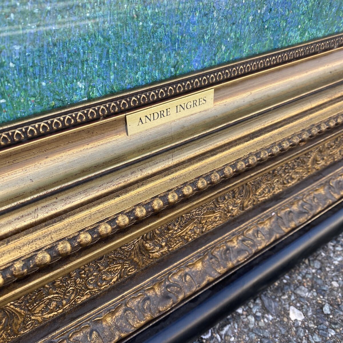 Andr Ingres "Spring Walk In Flower Field" 1996 Oil Painting Large 40F Signed