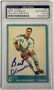 Bert Olmstead Autographed 1962-63 Topps Card #57 (Psa)