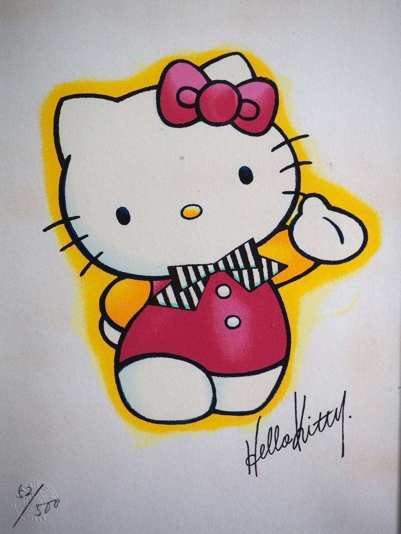 Hello Kitty "Good Morning" 1993 Sanrio Official Silkscreen Print Ltd 500 Emboss