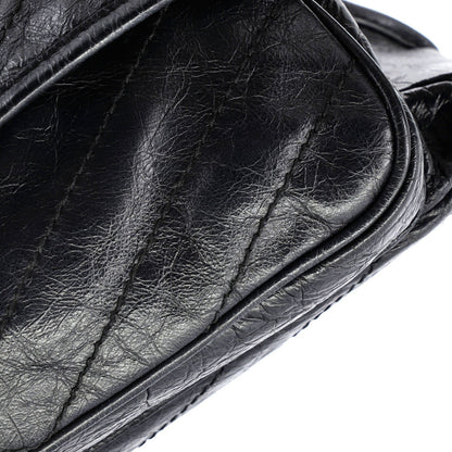 Saint Laurent Niki Chain Flap Bag Matelasse Chevron Leather Large