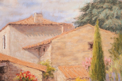 Nicole Clment Original Pastel "Jardin Ensoleill" (Sunny Garden) Signed 1999