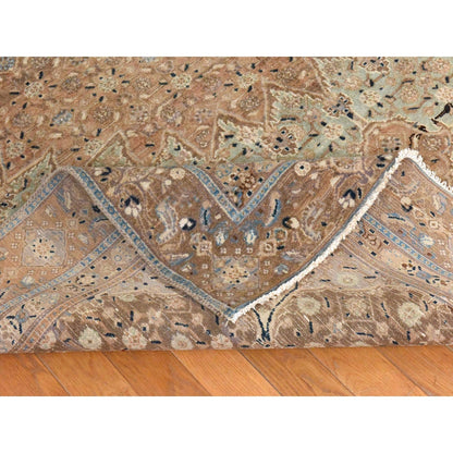 6'4"X9'4" Light Green, Semi Antique Zoroastrian Wool Hand Knotted Rug