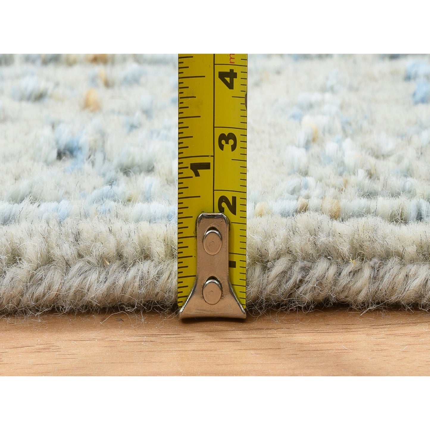 2'8"X10' Gray Tebraz Wool And Silk Jacquard Hand Loomed Runner Rug