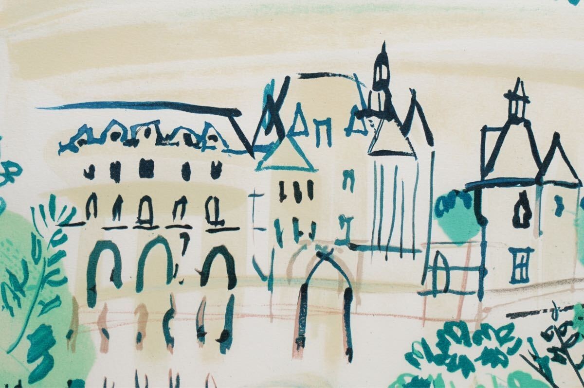 Raoul Dufy Lithograph Print "Chenonceaux" Signed 1937 Spadem Paris 1967