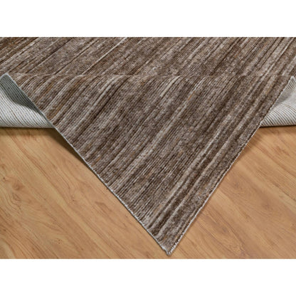 8'1"X10'1" Brown Modern Design Hand Loomed Indoor Outdoor Oriental Rug