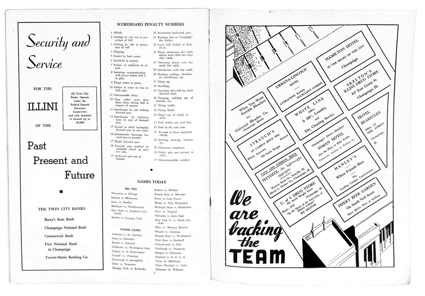 10/9/1937 Notre Dame vs. Illinois College Football Game Program 185902