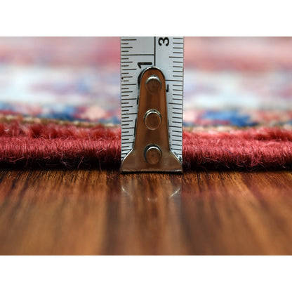 2'7"X8'6" Red Hand-Knotted Super Kazak Pure Wool Oriental Runner Rug