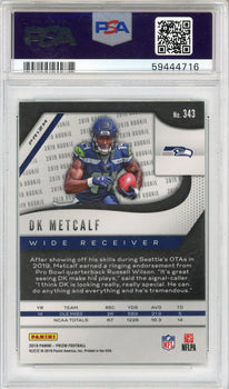 Dk Metcalf 2019 Panini Prizm Neon Green Pulsar Rookie Card #343 (Psa)