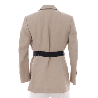 Brunello Cucinelli Women'S Single Button Belted Blazer Linen And Cotton Blend