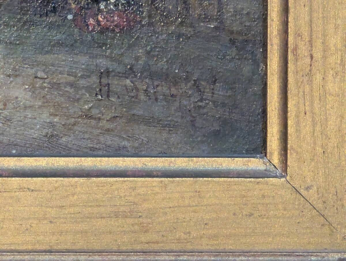 Henry Schafer (18331916) Original Oil Painting Old European Town Scene Gothic