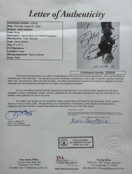 Janet Jackson Autographed 8X10 Celebrity Photo (Jsa)