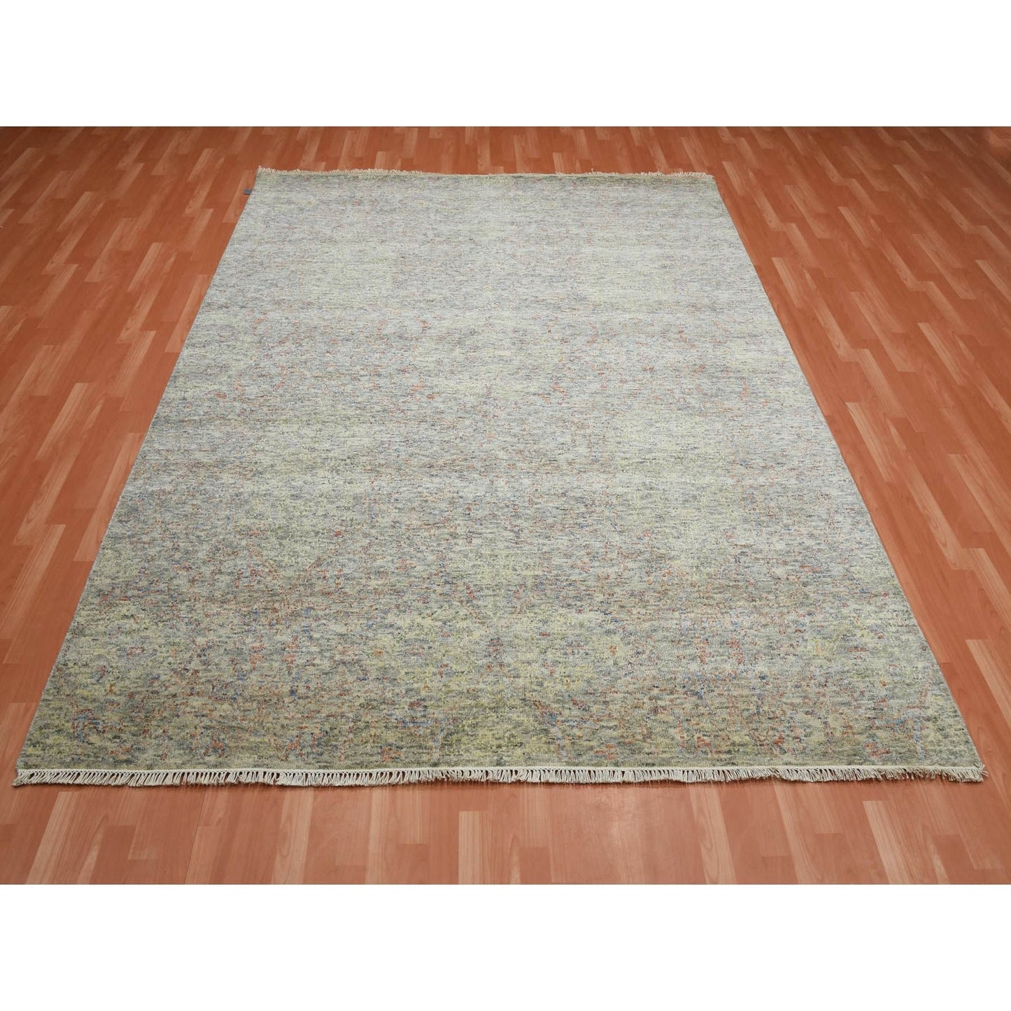 8'X10'2" Gray Modern Salt And Pepper Design Wool Hand Knotted Rug