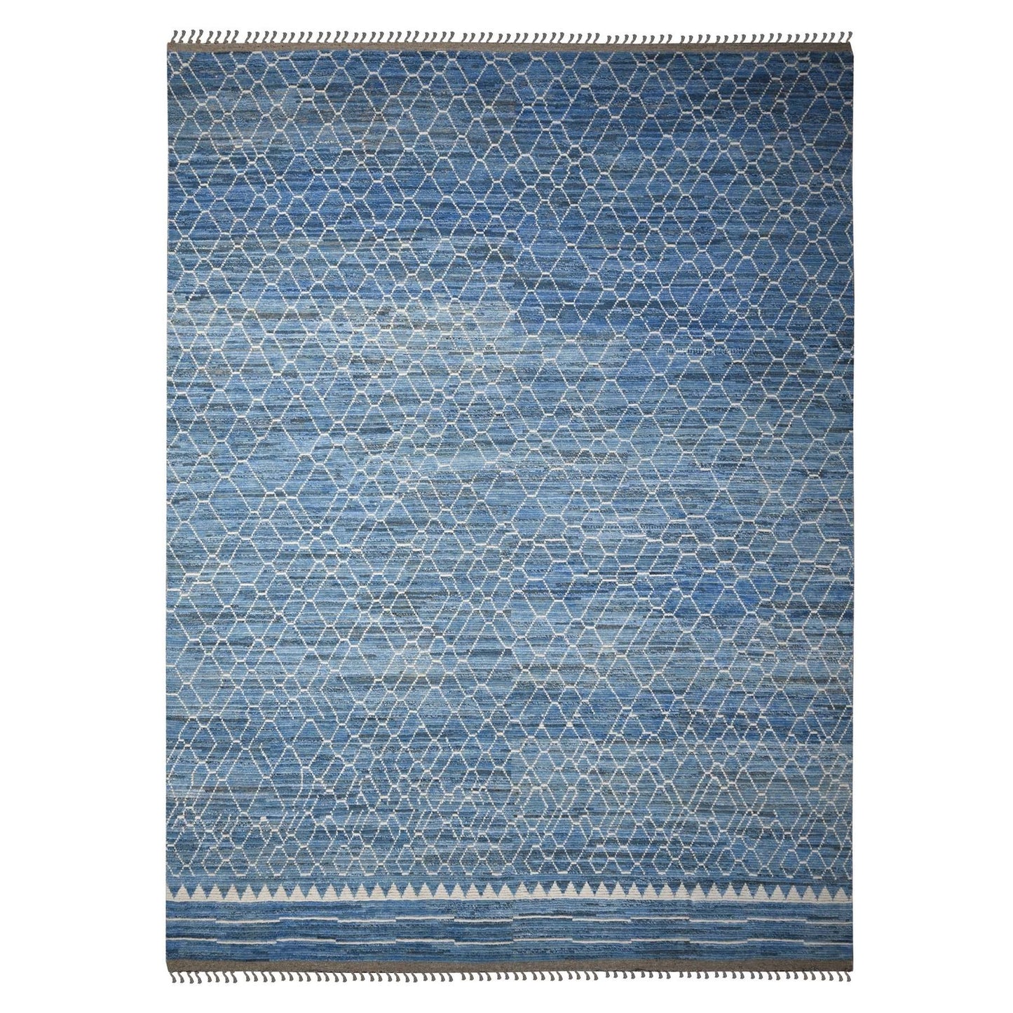 12'X16'1" Alaskan Blue Hand Knotted Moroccan Extra Large Oriental Rug