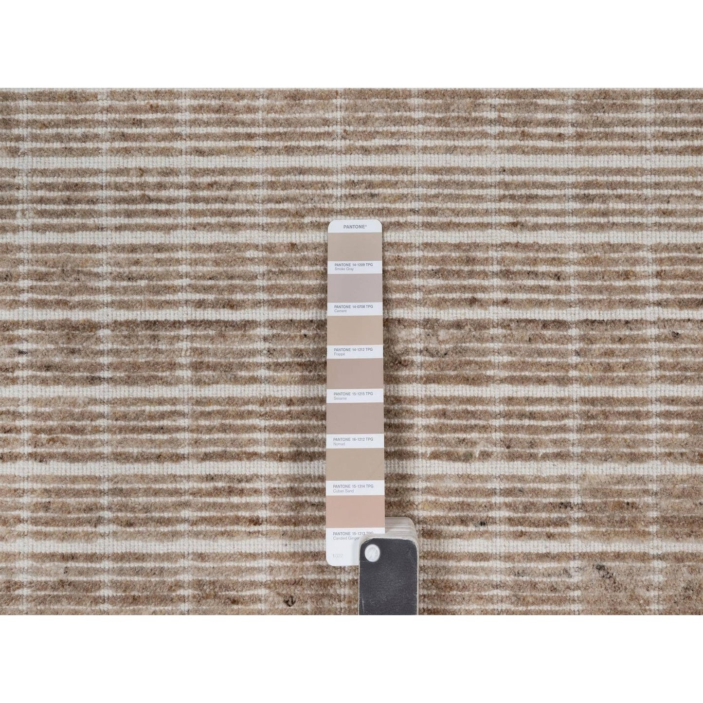 8'1"X10' Sand Brown Loomed Knotted Modern Plain Decor Box Design Wool Rug