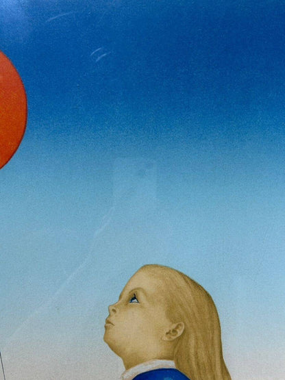 Avon Campana Lithograph Spring Girl With Balloon Framed Signed Numbered