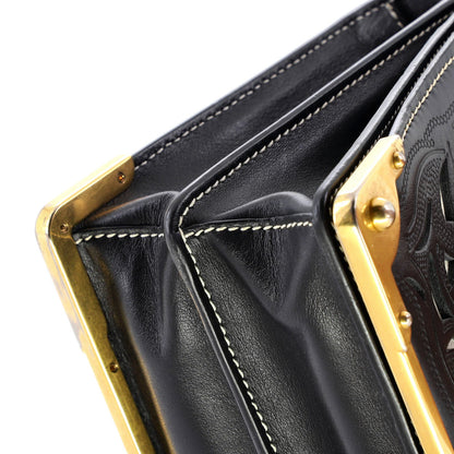 Prada Cahier Crossbody Bag Studded Laser Cut Leather Small