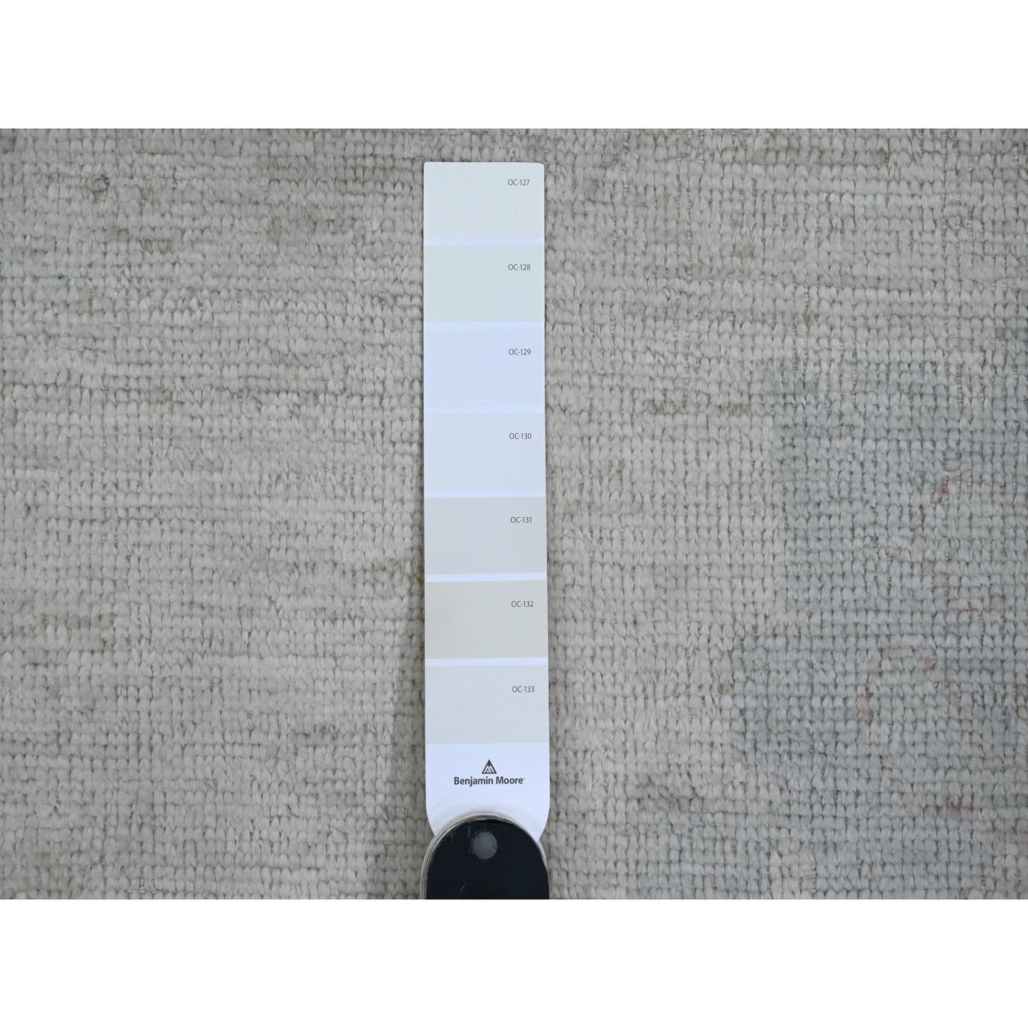 8'X9'7" Misty Gray Afghan Angora Oushak Pure Wool Hand Knotted Rug