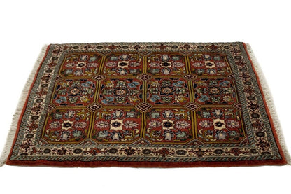 Rare Plush Burnt Orange Floral Wool Area Rug