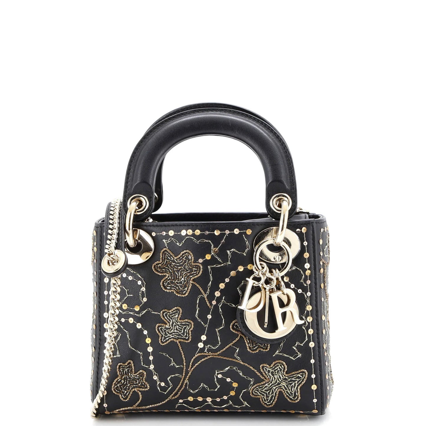 Christian Dior Lady Dior Chain Bag Embroidered Calfskin Mini