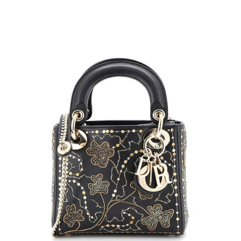 Christian Dior Lady Dior Chain Bag Embroidered Calfskin Mini