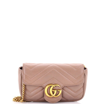 Gucci Gg Marmont Flap Bag Matelasse Leather Super Mini