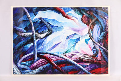 Alberto Jorge Carol 1990 Original Acrylic Painting "Tropico No.190 Roce" Signed