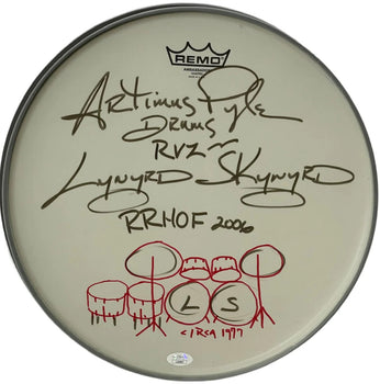 Artimus Pyle Autographed Rr Hof 2006 14' Drum Head (Jsa)