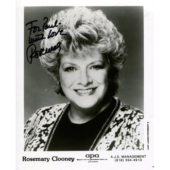Rosemary Clooney Autographed 8X10 Photo