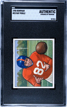 Ray Poole 1950 Bowman Card #32 (Sgc Authentic)