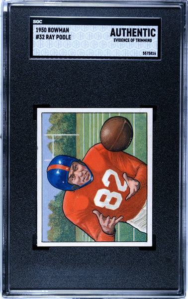 Ray Poole 1950 Bowman Card #32 (Sgc Authentic)