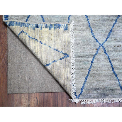 8'9"X11'6" Gray Boujaad Moroccan Berber Design Wool Hand Knotted Rug