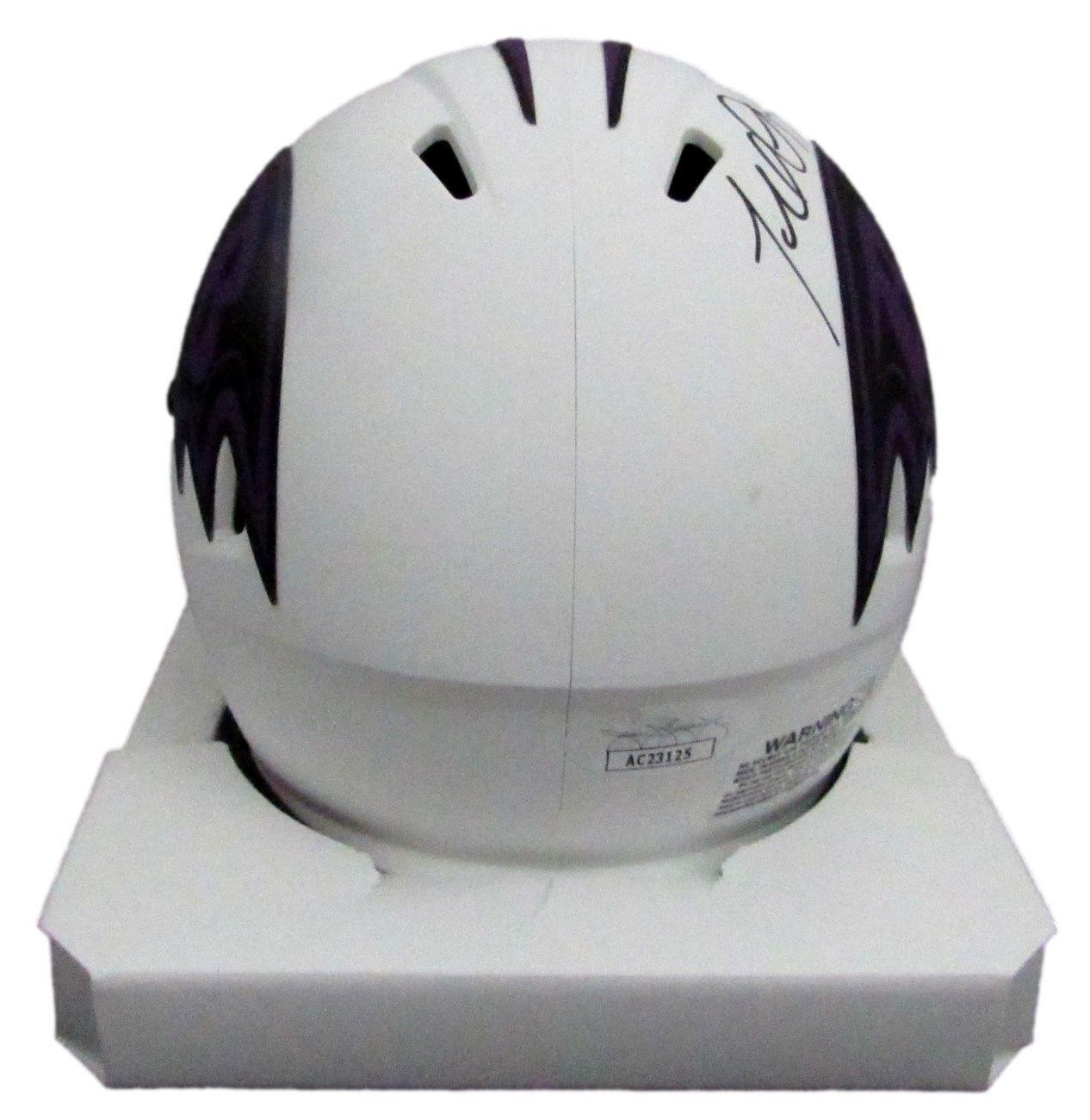 Terrell Suggs Autographed Mini Ravens Lunar Eclipse Football Helmet Jsa